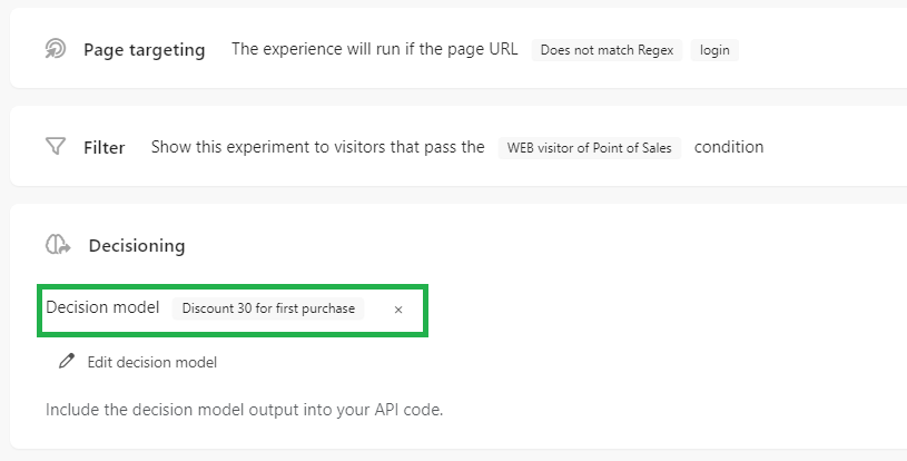 Sitecore Personalize  - Decision model in Web experience